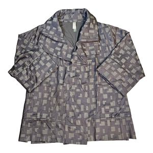 Marla Wynne Small‎ Kimono Jacket Open Front Drapey Artsy Geometic Print Duster S